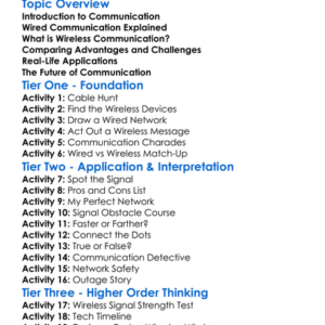 Wireless And Wired Communication Worksheet Activity Booklet