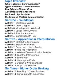 Wireless Communication Basics Worksheet Activity Booklet
