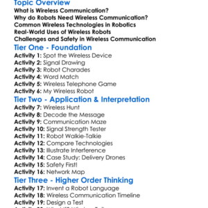 Wireless Communication For Robots Worksheet Activity Booklet