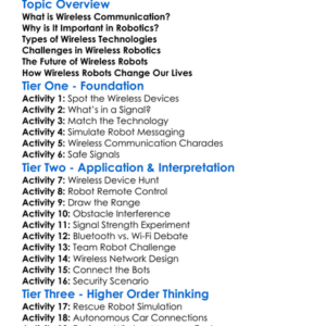 Wireless Communication In Robotics Worksheet Activity Booklet
