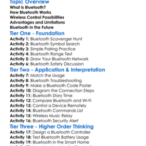 Wireless Control With Bluetooth Worksheet Activity Booklet