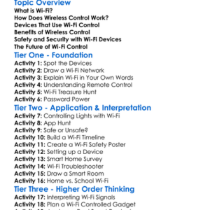 Wireless Control With Wi-Fi Worksheet Activity Booklet