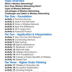 Wireless Networking Worksheet Activity Booklet
