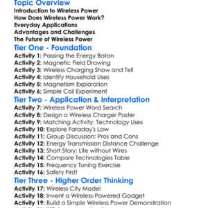 Wireless Power Transmission Worksheet Activity Booklet