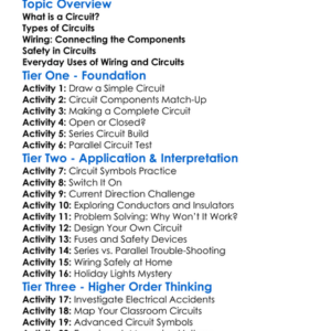 Wiring And Circuit Basics Worksheet Activity Booklet