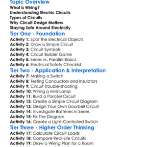 Wiring And Circuit Design Worksheet Activity Booklet