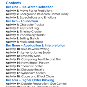 Without Warning The James Brady Story 1991 Worksheet Activity Booklet