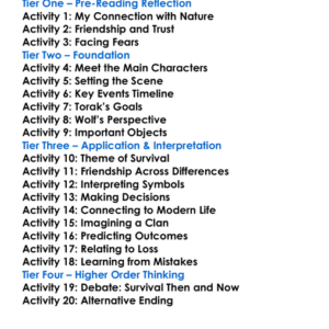 Wolf Brother Michelle Paver Worksheet Activity Booklet