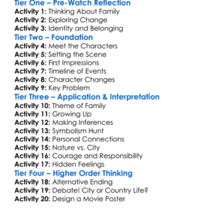 Wolf Children 2012 Worksheet Activity Booklet