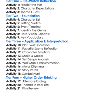 Wolf Man 2025 Worksheet Activity Booklet