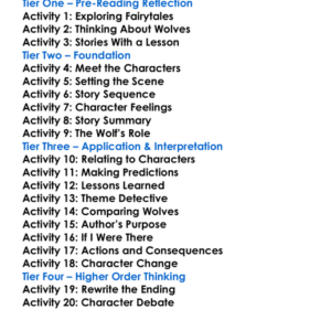 Wolf Wolf Michael Morpurgo Worksheet Activity Booklet