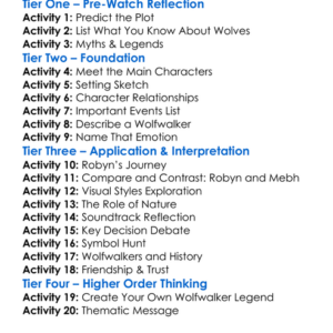 Wolfwalkers Worksheet Activity Booklet