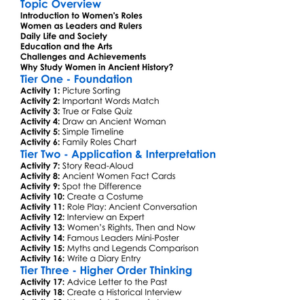 Women In Ancient History Worksheet Activity Booklet