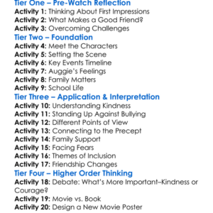 Wonder 2017 Worksheet Activity Booklet