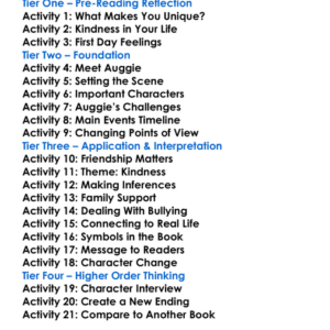 Wonder Rj Palacio Worksheet Activity Booklet