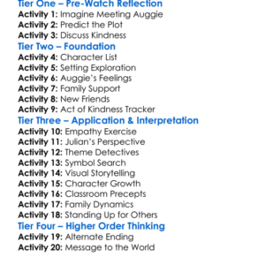 Wonder Worksheet Activity Booklet