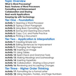 Word Processing Skills Worksheet Activity Booklet
