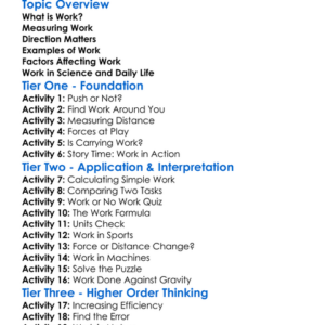 Work And Its Calculation Worksheet Activity Booklet