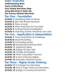 Work And Machines In Daily Life Worksheet Activity Booklet