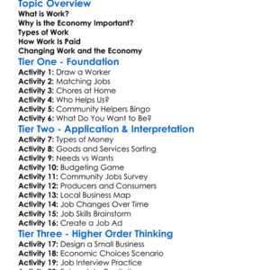 Work And The Economy Worksheet Activity Booklet