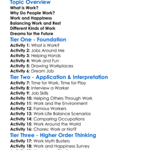 Work And The Good Life Worksheet Activity Booklet