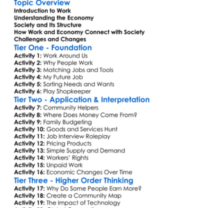 Work Economy And Society Worksheet Activity Booklet