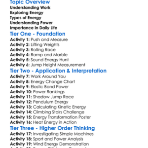 Work Energy And Power Worksheet Activity Booklet