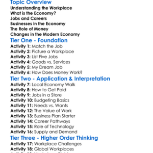 Workplace And Economy Worksheet Activity Booklet