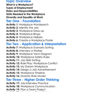 Workplace And Employment Worksheet Activity Booklet