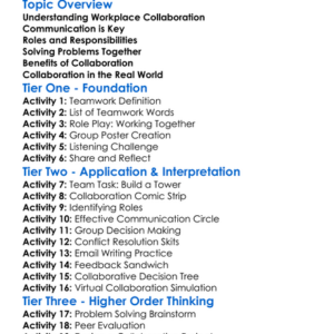 Workplace Collaboration Worksheet Activity Booklet