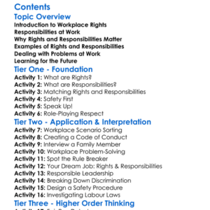 Workplace Rights And Responsibilities Worksheet Activity Booklet