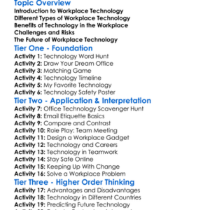 Workplace Technology Worksheet Activity Booklet