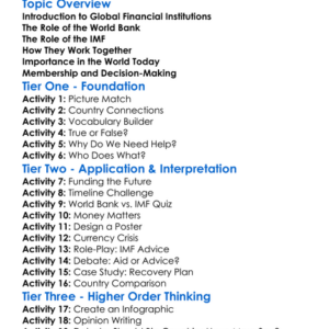 World Bank And Imf Worksheet Activity Booklet