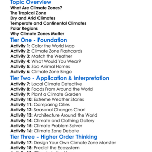 World Climate Zones Worksheet Activity Booklet