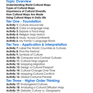 World Cultural Maps Worksheet Activity Booklet