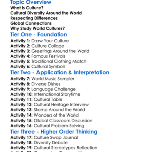 World Cultures And Diversity Worksheet Activity Booklet