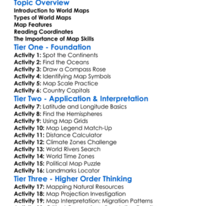 World Map Skills Worksheet Activity Booklet