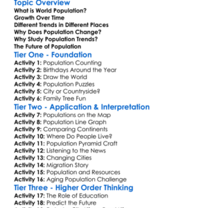 World Population Trends Worksheet Activity Booklet