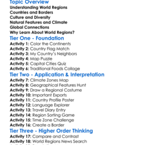 World Regions And Countries Worksheet Activity Booklet