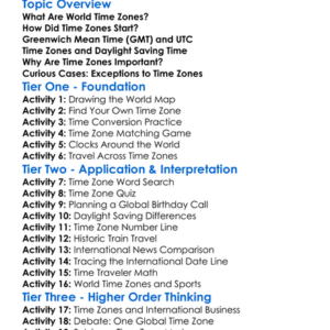 World Time Zones Worksheet Activity Booklet