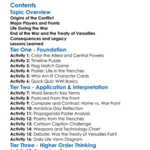 World War I Causes And Consequences Worksheet Activity Booklet