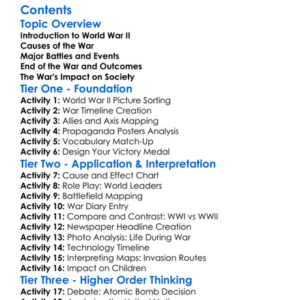 World War Ii Causes Major Battles And Outcomes Worksheet Activity Booklet