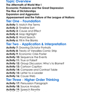 World War Ii Causes Worksheet Activity Booklet