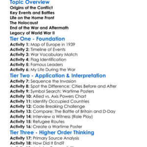 World War Ii In Europe Worksheet Activity Booklet