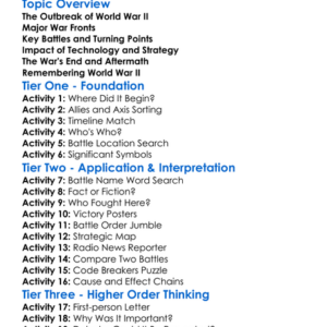 World War Ii Major Battles And Events Worksheet Activity Booklet