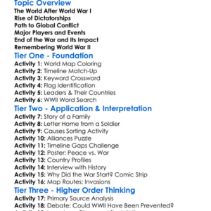 World War Ii Origins And Outcomes Worksheet Activity Booklet
