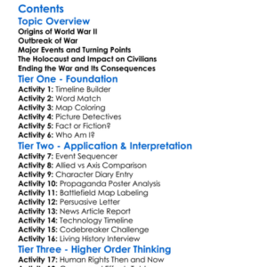 World War Ii Origins Major Events And Outcomes Worksheet Activity Booklet