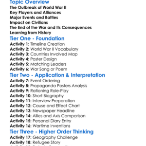 World War Ii Worksheet Activity Booklet