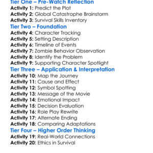 World War Z 2013 Worksheet Activity Booklet