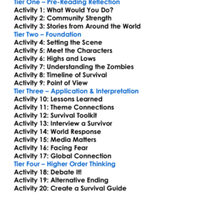 World War Z Max Brooks Worksheet Activity Booklet